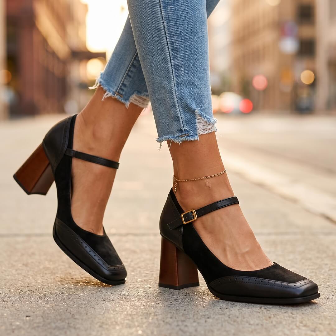 Simona Leather Heels