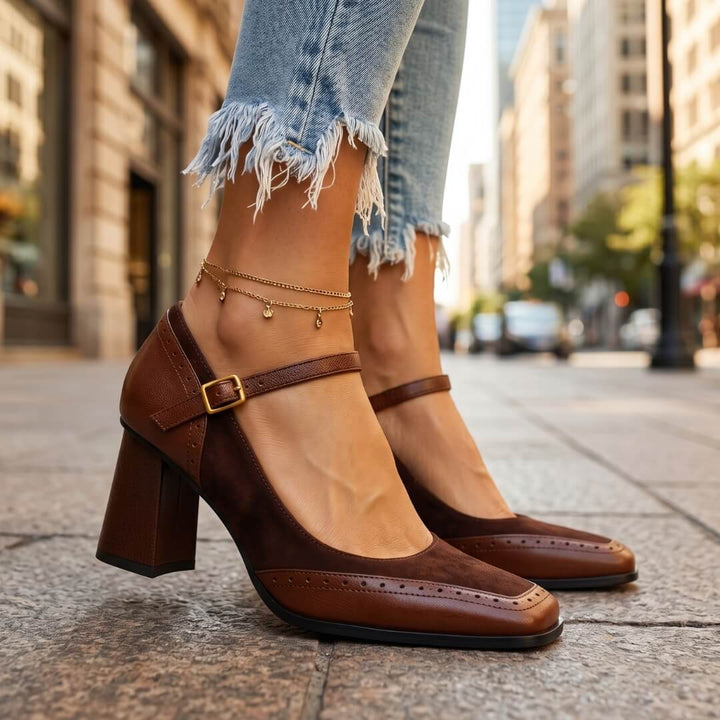 Simona Leather Heels