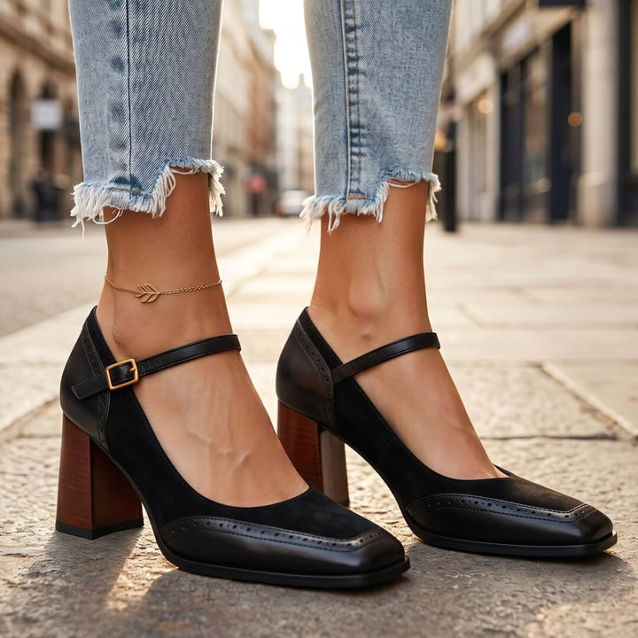 Simona Leather Heels