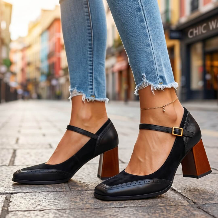 Simona Leather Heels