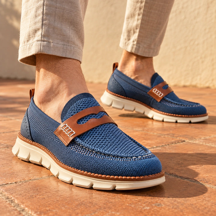 Aidan Orthopedic Mesh Penny Loafer Sneakers - Blue