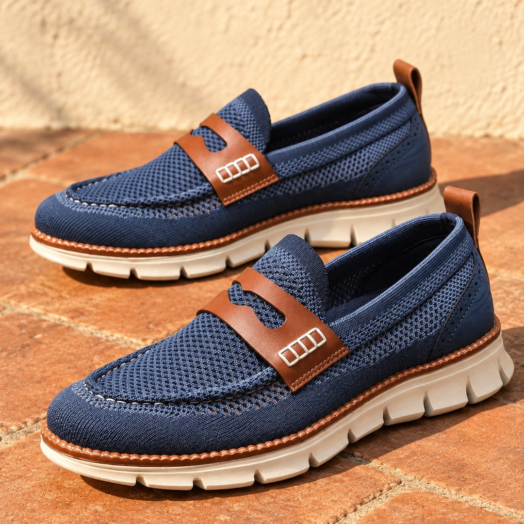 Aidan Orthopedic Mesh Penny Loafer Sneakers - Blue