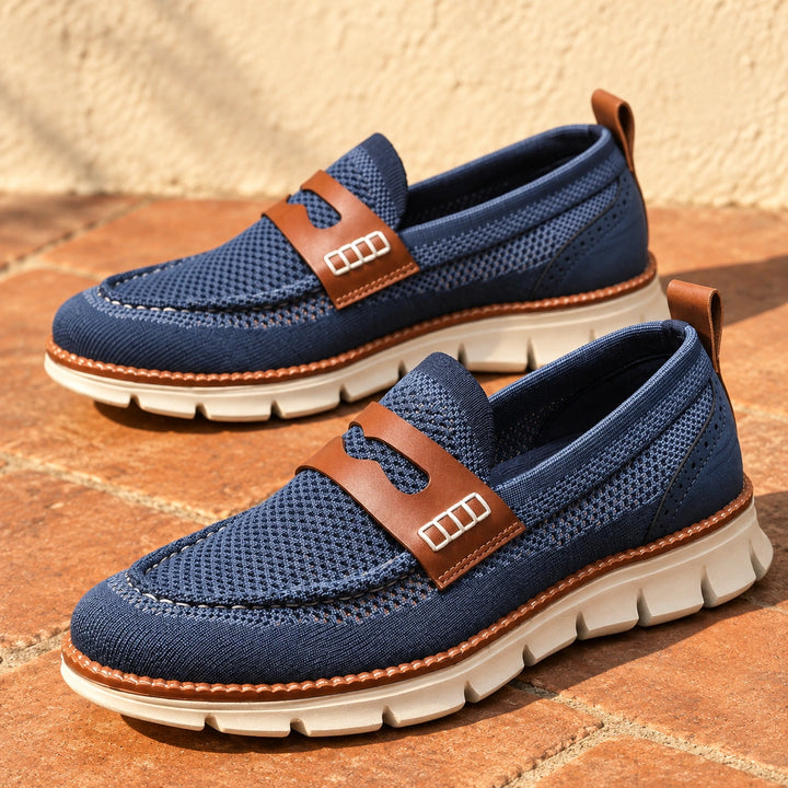 Aidan Orthopedic Mesh Penny Loafer Sneakers - Blue