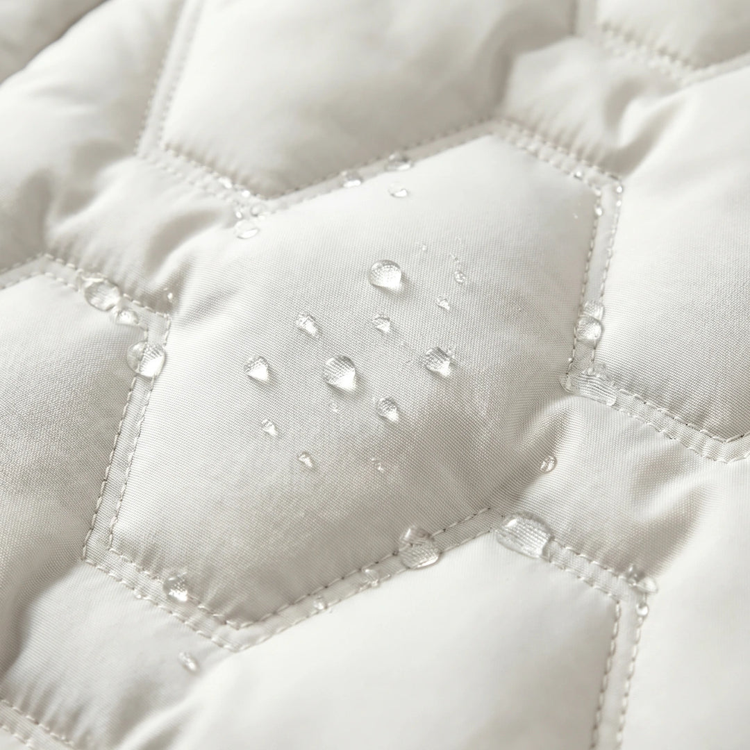 Aileen Waterproof Down Quilted Hooded Long Coat - White