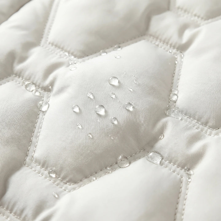 Aileen Waterproof Down Quilted Hooded Long Coat - White