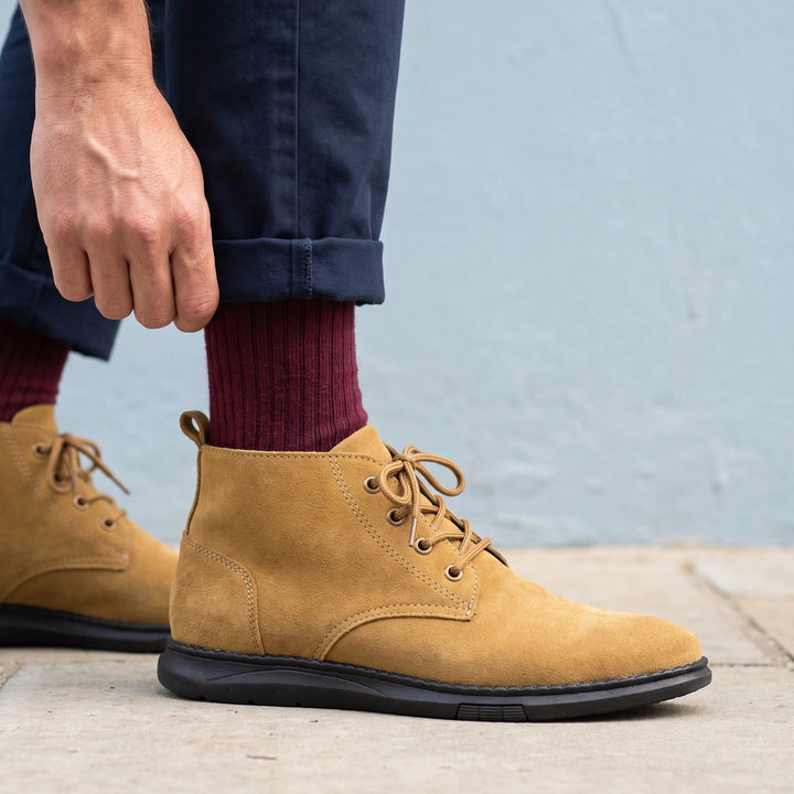 Anselmo Napped Suede Lightweight Chukka Boots - Camel