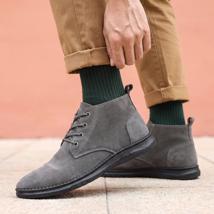 Anselmo Napped Suede Lightweight Chukka Boots - Gray