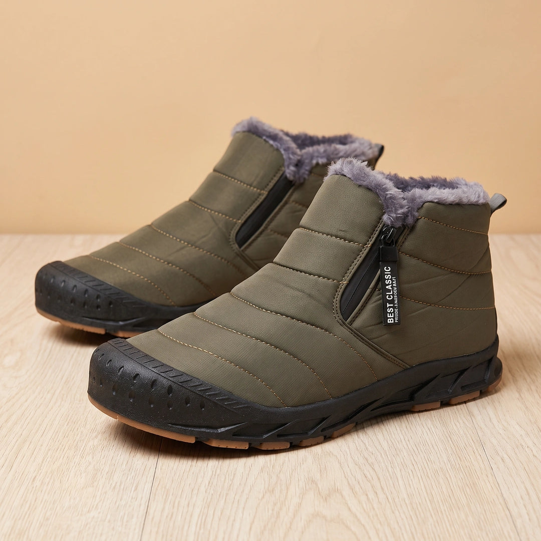 Aramis Waterproof Fleece Lined Barefoot Winter Shoes - Army Green