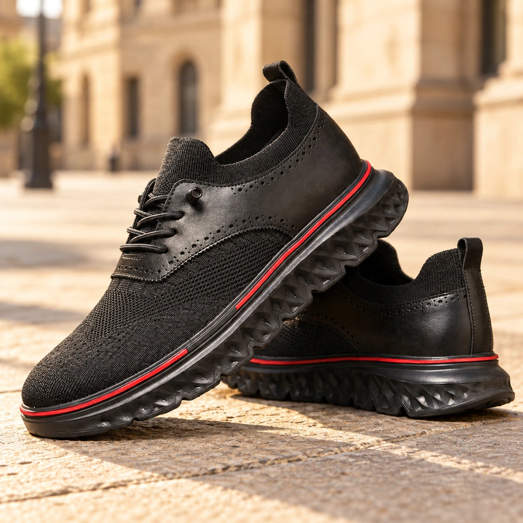 Arvo Knit Brogue Hybrid Dress Sneakers - Black