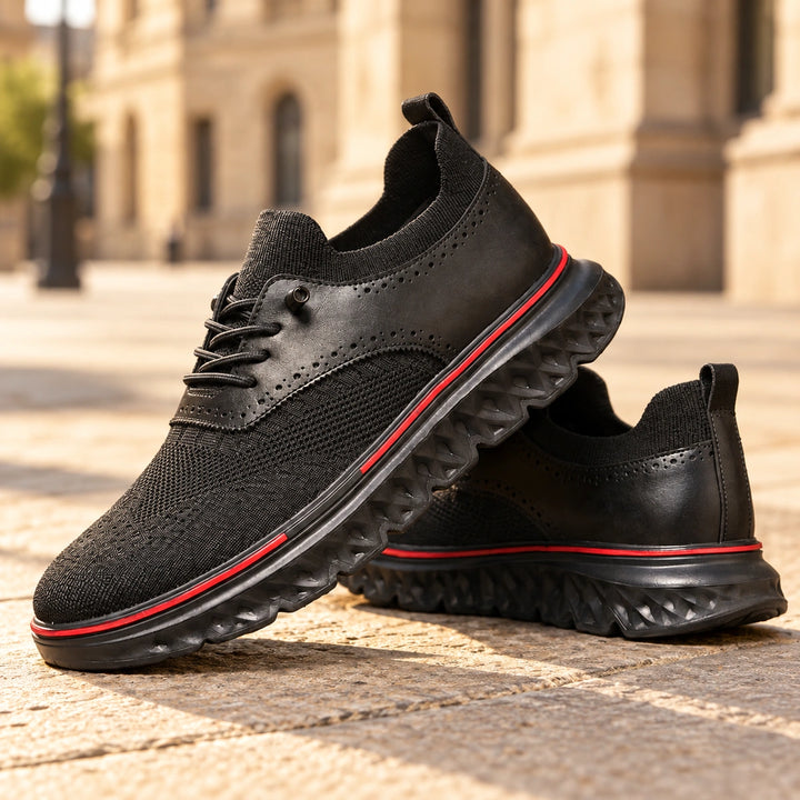 Arvo Knit Brogue Hybrid Dress Sneakers - Black