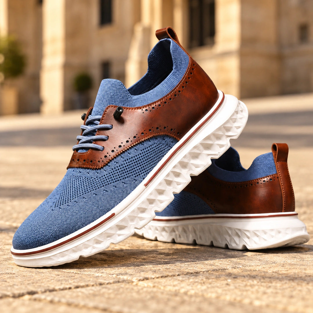 Arvo Knit Brogue Hybrid Dress Sneakers - Blue