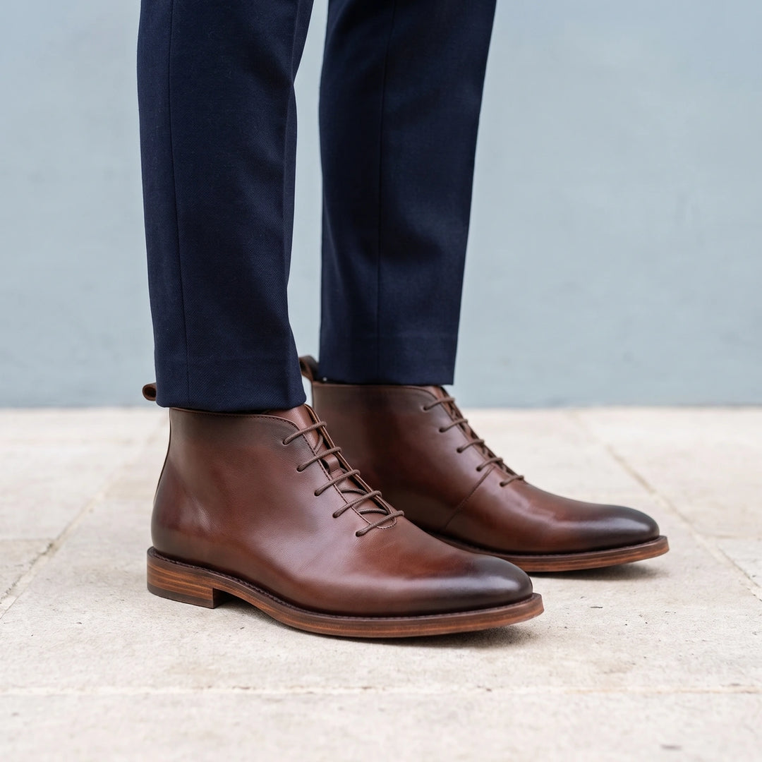 Benedikt Full Grain Goodyear Welt Chukka Boots - Brown