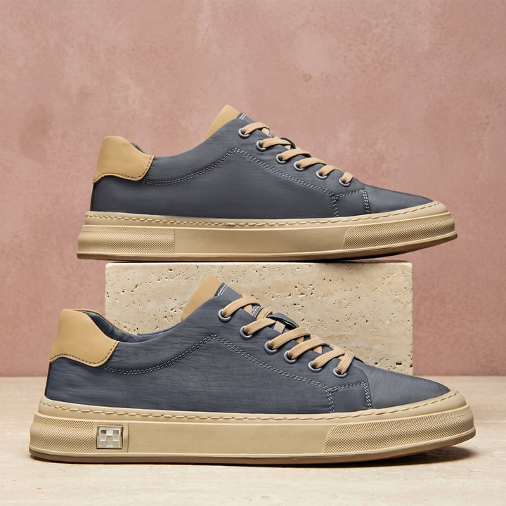 Caleb Canvas Cushioned Low Top Sneakers - Ocean Mist