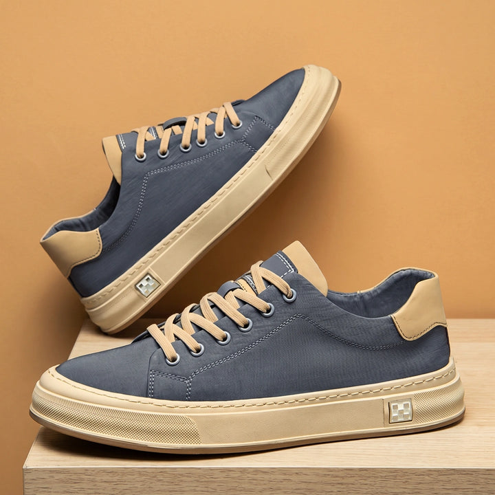 Caleb Canvas Cushioned Low Top Sneakers - Ocean Mist
