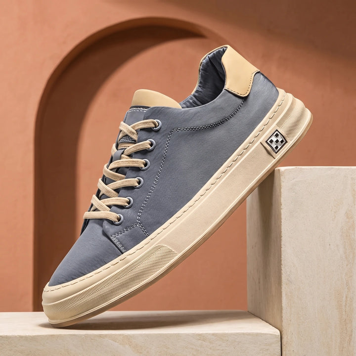 Caleb Canvas Cushioned Low Top Sneakers - Ocean Mist
