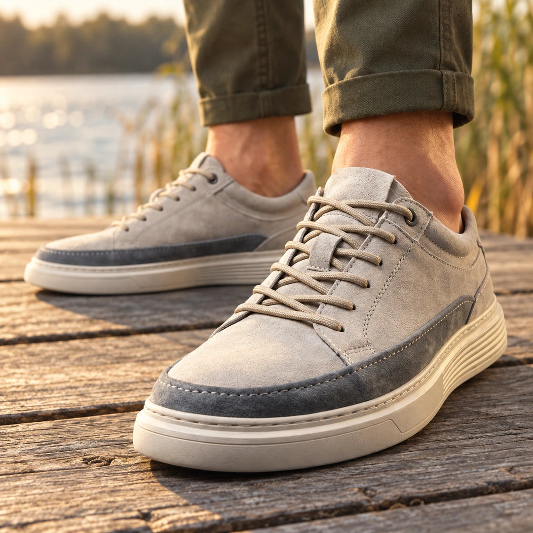 Dale Orthopedic Suede Height Sneakers - Cream