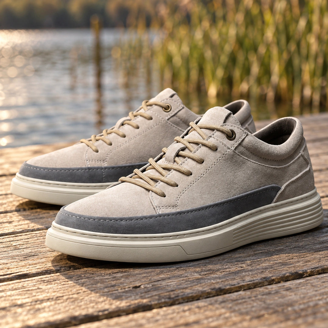 Dale Orthopedic Suede Height Sneakers - Cream