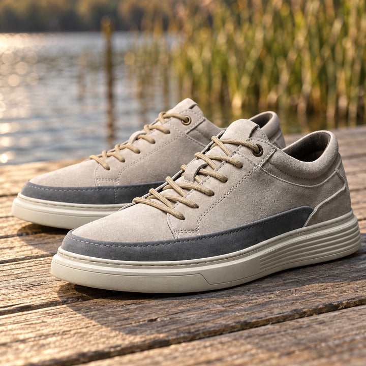 Dale Orthopedic Suede Height Sneakers - Cream