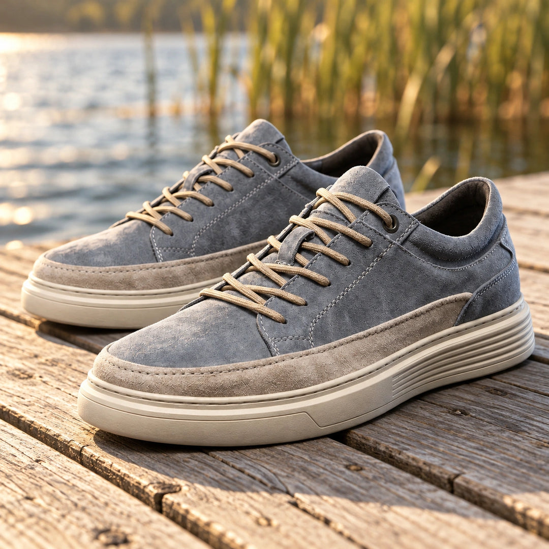 Dale Orthopedic Suede Height Sneakers - Gray