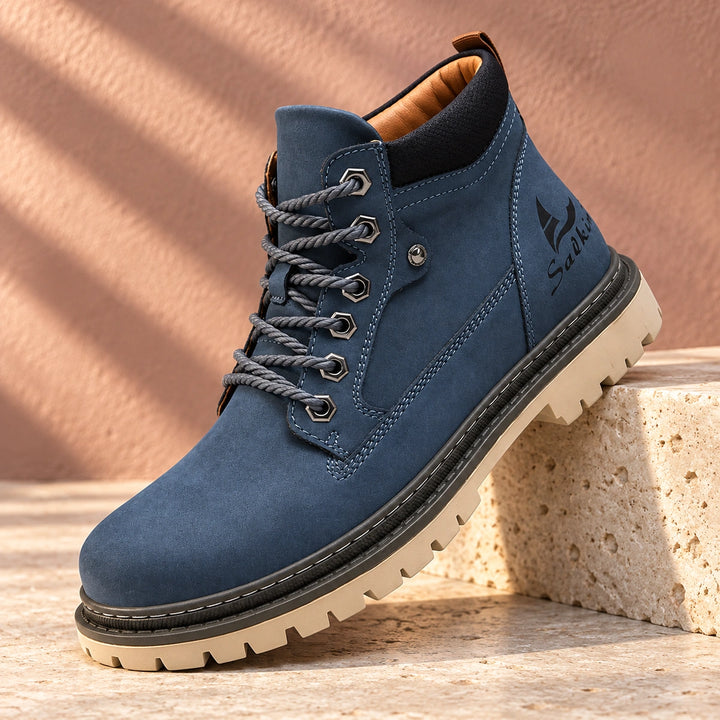 Derek Suede Lug Sole Lace Up Boots - Blue