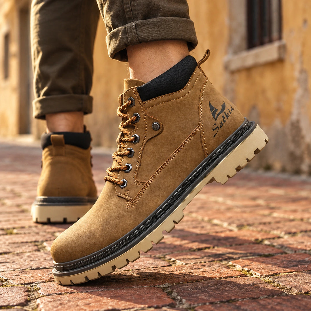 Derek Suede Lug Sole Lace Up Boots - Brown