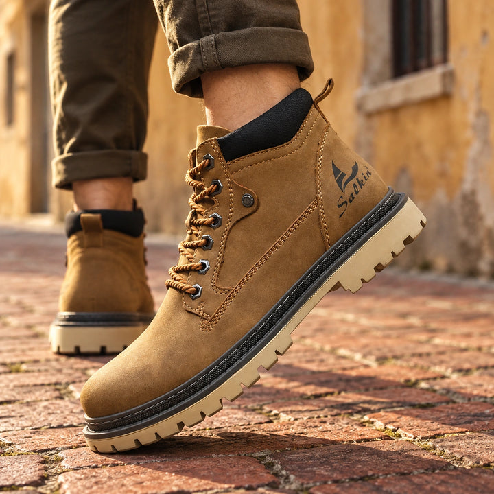 Derek Suede Lug Sole Lace Up Boots - Brown