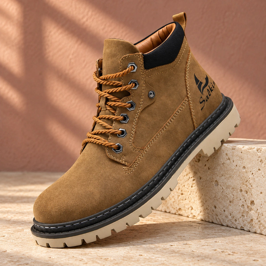 Derek Suede Lug Sole Lace Up Boots - Brown