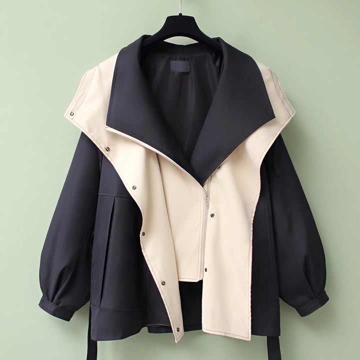 Emery Windproof Double Layer Oversized Jacket - Black