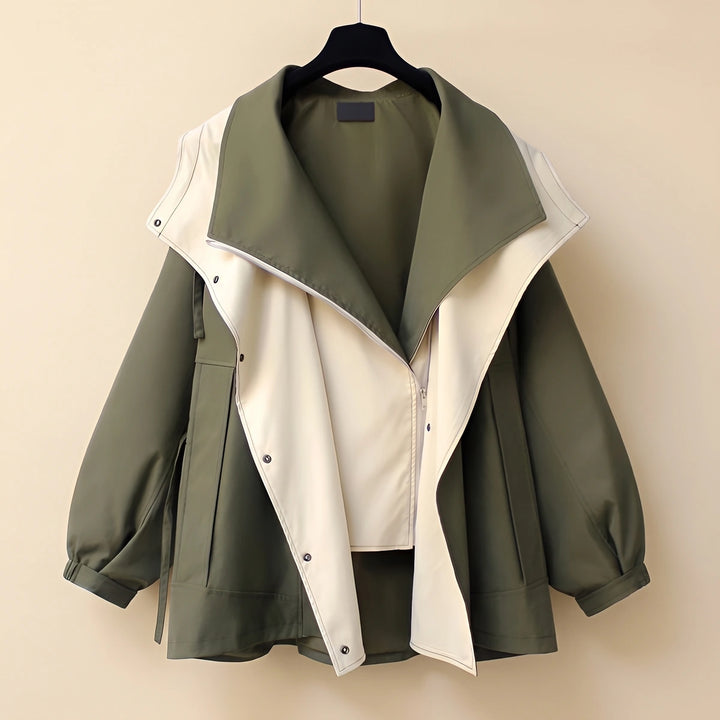 Emery Windproof Double Layer Oversized Jacket - Green