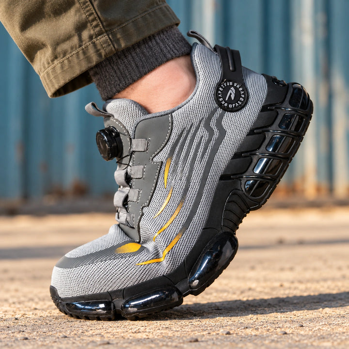 Frederick Steel Toe Knit Safety Sneakers - Gray