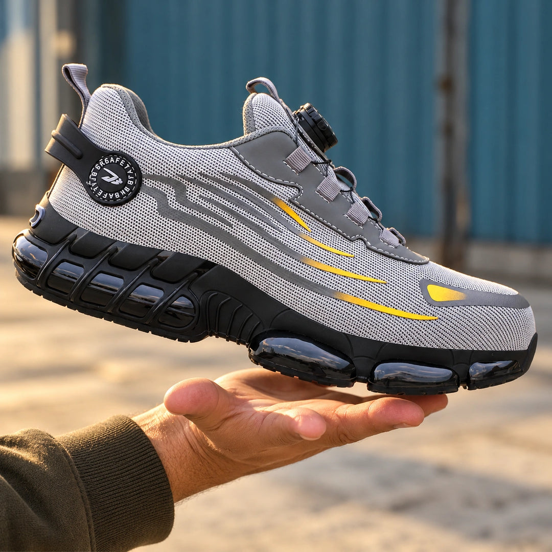 Frederick Steel Toe Knit Safety Sneakers - Gray