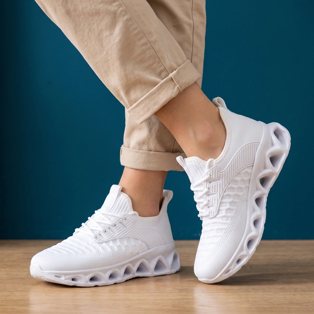 Jemima Cushioned Lightweight Lace Up Sneakers - White