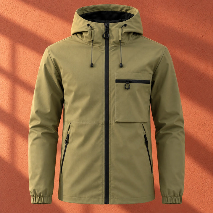 Jonas Lightweight Hooded Windbreaker Jacket - Army Green