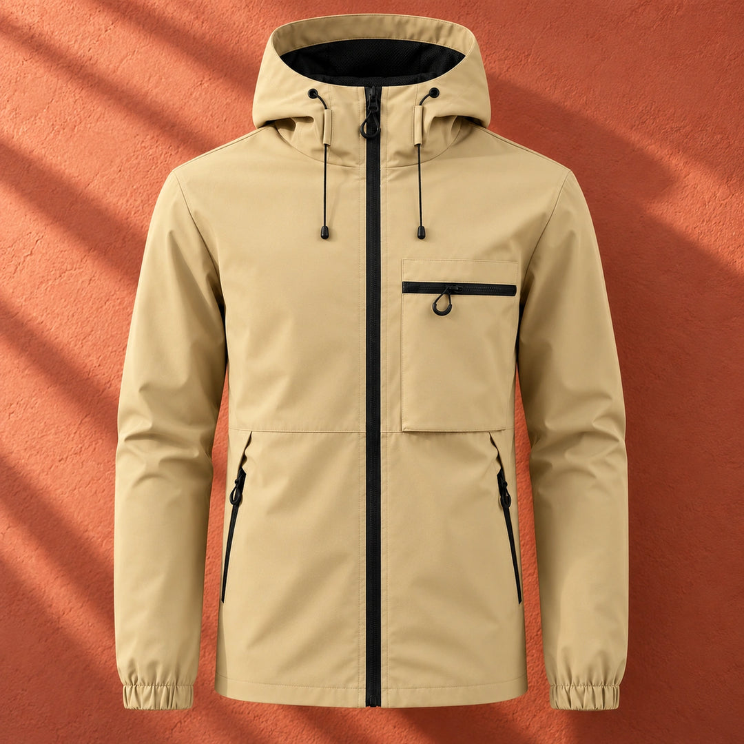Jonas Lightweight Hooded Windbreaker Jacket - Khaki