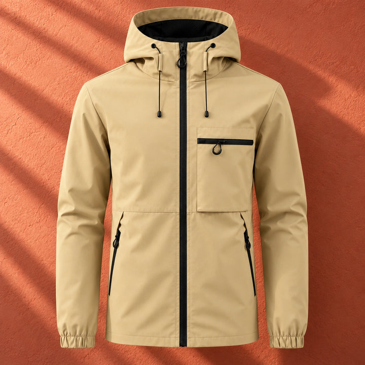 Jonas Lightweight Hooded Windbreaker Jacket - Khaki