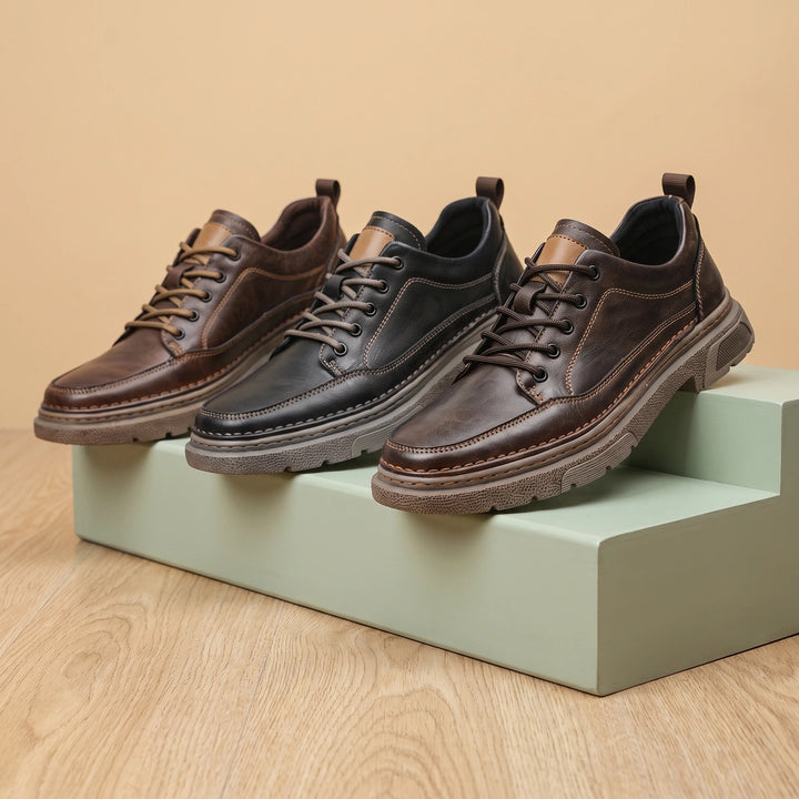 Levi Leather Moc Toe Chunky Sole Casual Sneakers - Brown