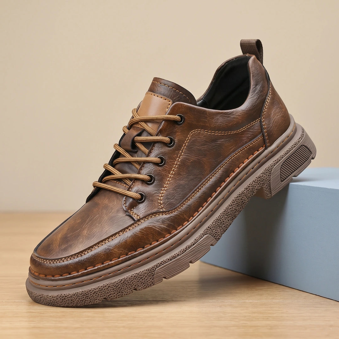 Levi Leather Moc Toe Chunky Sole Casual Sneakers - Brown