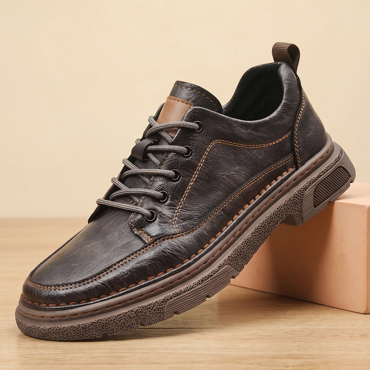 Levi Leather Moc Toe Chunky Sole Casual Sneakers - Dark Brown