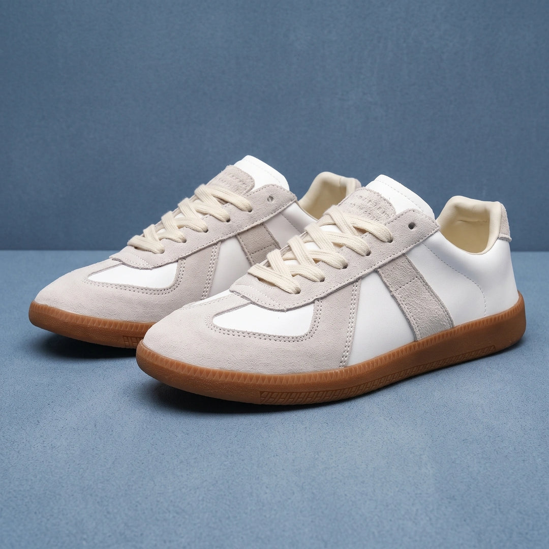 Logan Suede Overlay Gum Sole Trainers - White