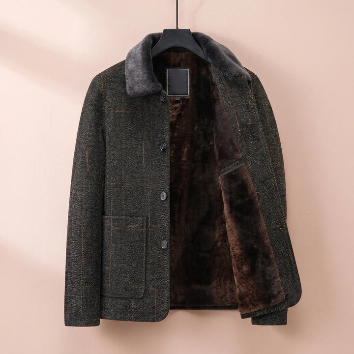 Matthias Shearling Lined Wool Button Jacket - Brown