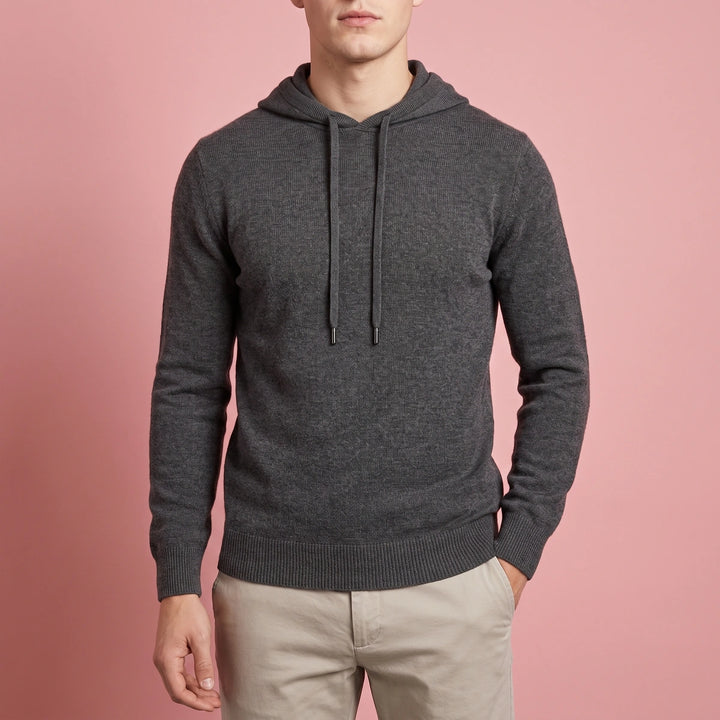 Maximus Merino Wool Minimal Knit Hoodie - Gray
