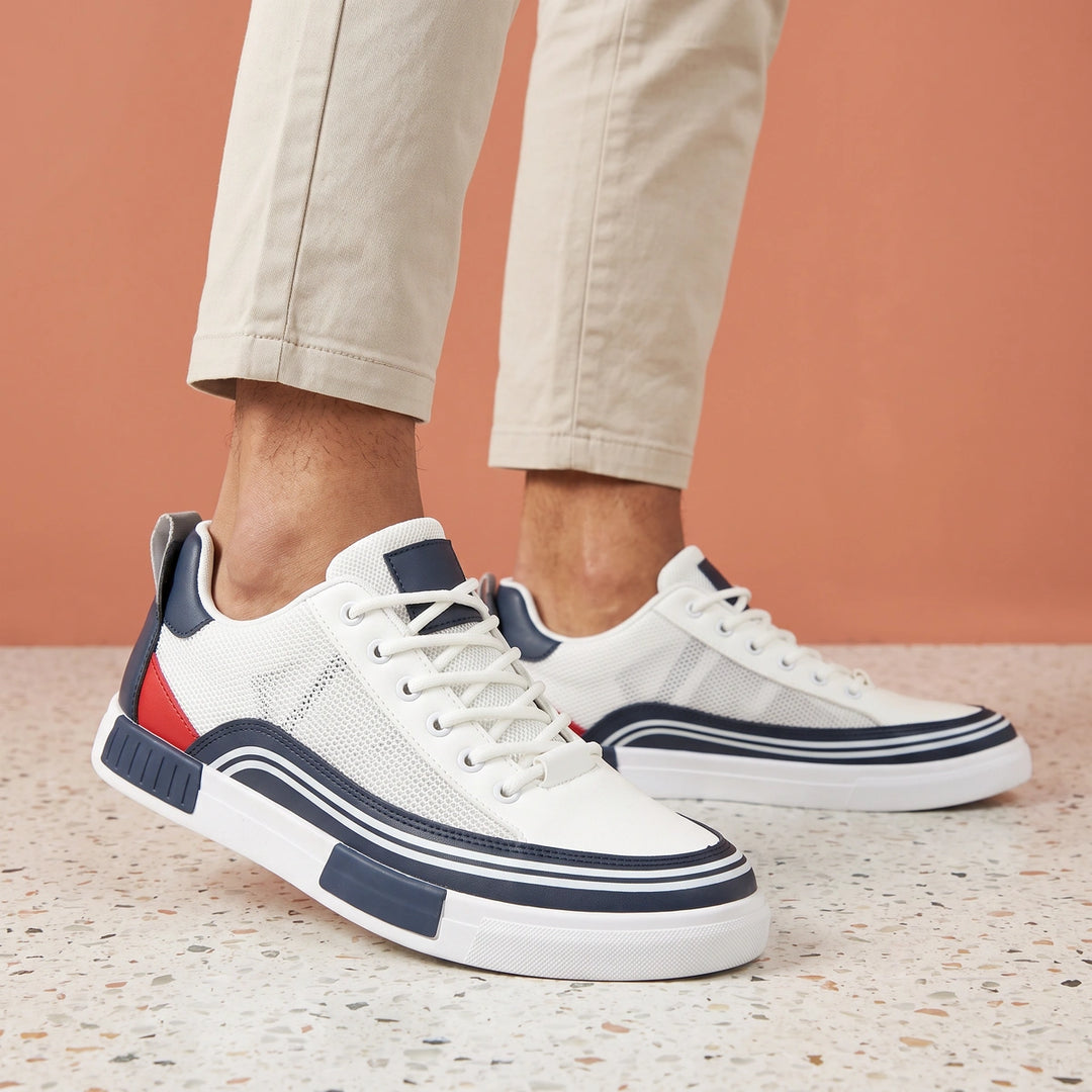 Milo Breathable Mesh Orthopedic Striped Sneakers - Blue
