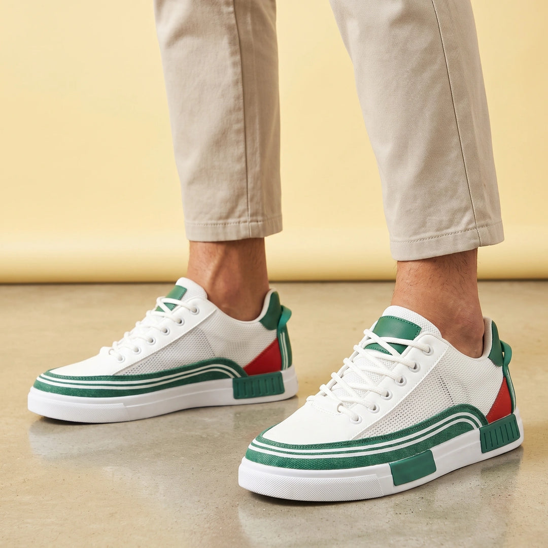 Milo Breathable Mesh Orthopedic Striped Sneakers - Green