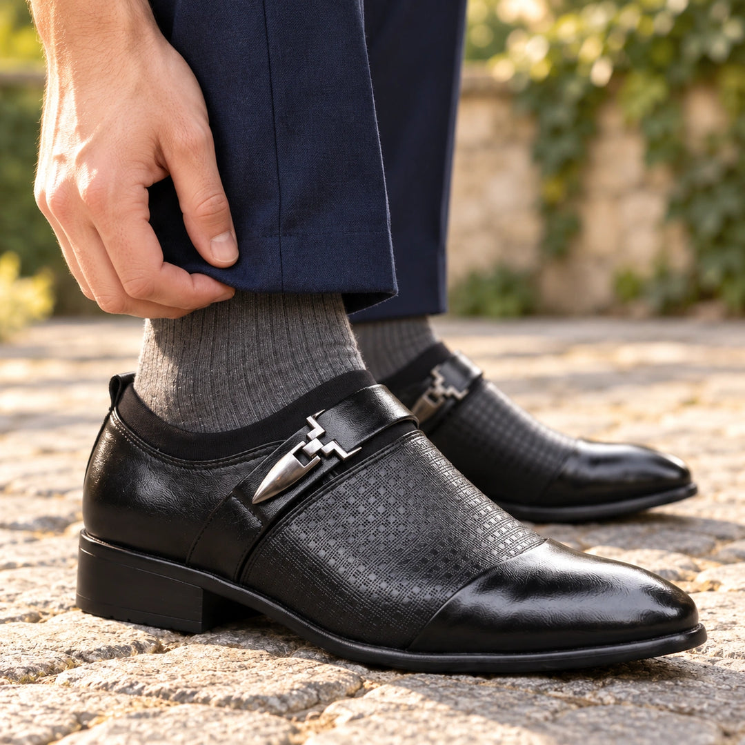 Peter Water Resistant Pointed Toe Loafers - Black