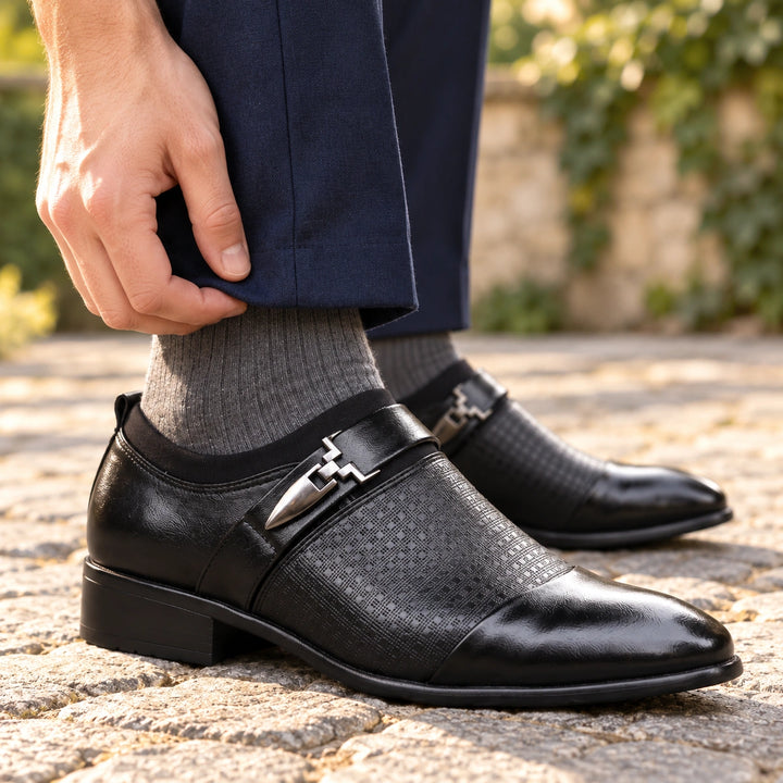Peter Water Resistant Pointed Toe Loafers - Black