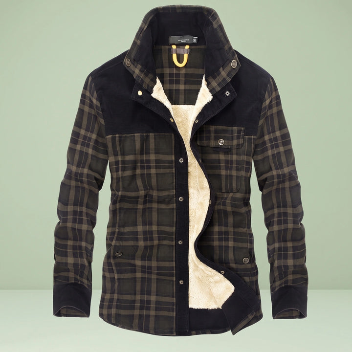 Robert Plaid Flannel Fleece Lined Shirt Jacket - Army Green