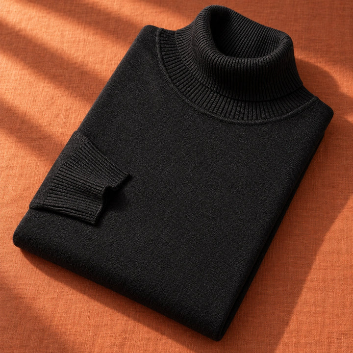 Samuel Wool Blend Slim Fit Turtleneck Sweater - Black