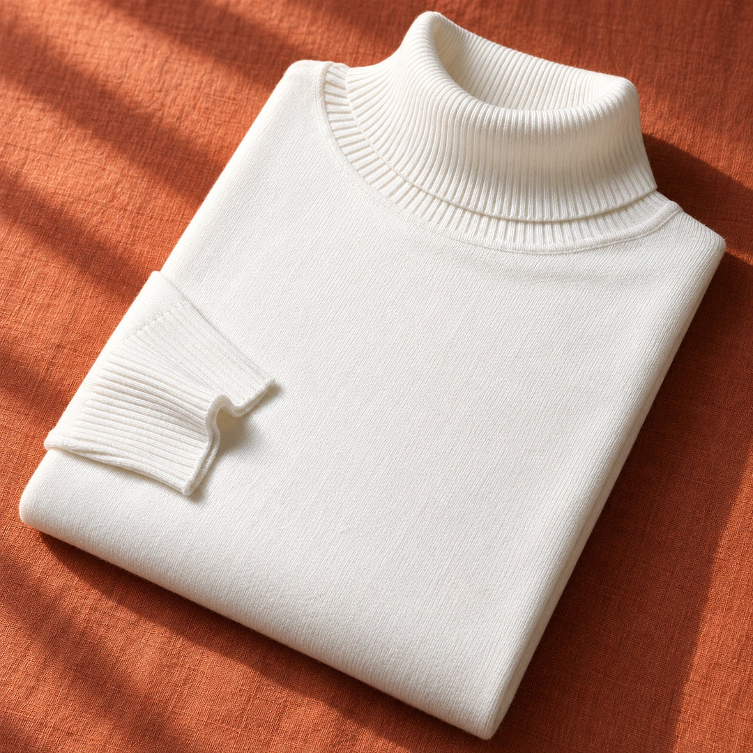 Samuel Wool Blend Slim Fit Turtleneck Sweater - White