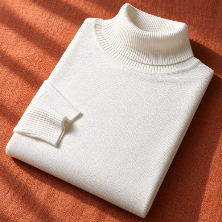 Samuel Wool Blend Slim Fit Turtleneck Sweater - White