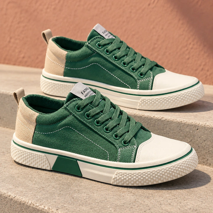 Shane Canvas Toe Cap Low Top Sneakers - Green